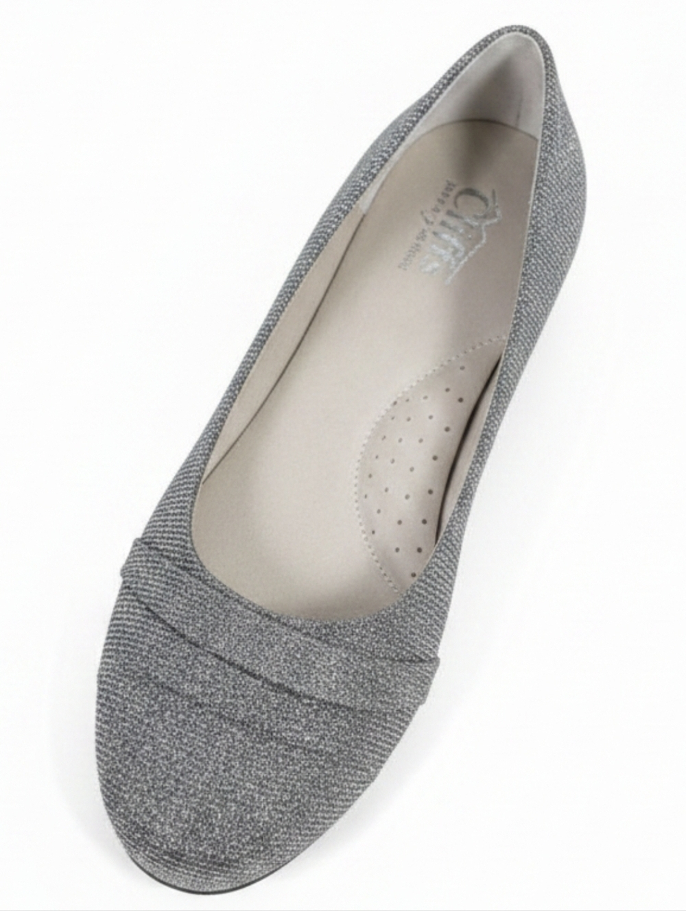 CLIFFS by WHITE MOUNTAIN | Clara METALLIC SHIMMER LOW WEDGE BALLET FLATS
